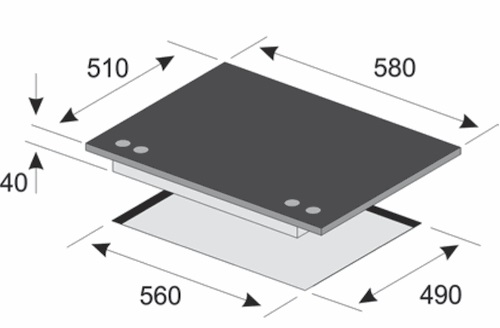 Схема встраивания для варочной панели Kaiser KCG 6390 Turbo Romb