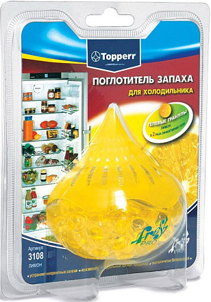 Topperr 3108 Гелевый поглотитель запаха для холодильника «Лимон» preview 1
