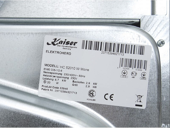 Плита электрическая стеклокерамическая Kaiser HC 52010 W Moire preview 8