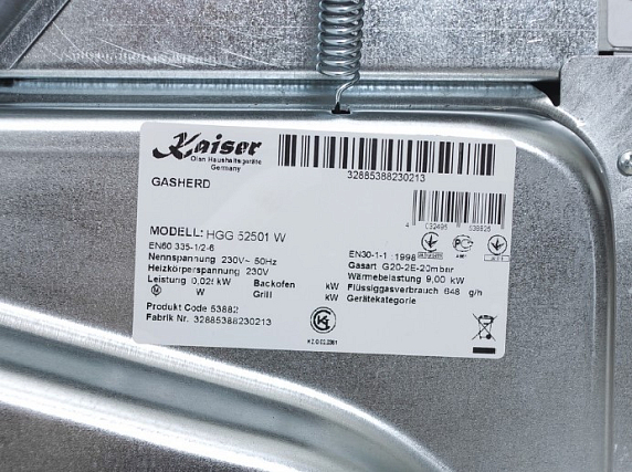 Плита газовая Kaiser HGG 52502 W Eco preview 14