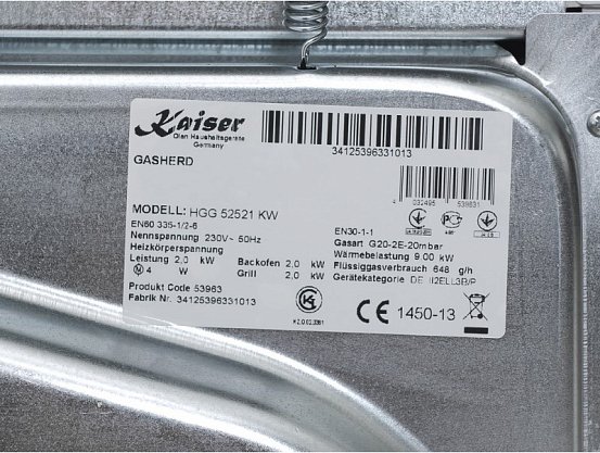 Плита газовая Kaiser HGG 52521 KW preview 9