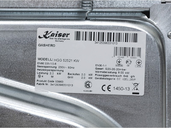 Плита газовая Kaiser HGG 52521 KW preview 9