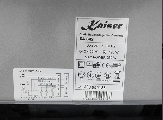 Встраиваемая вытяжка Kaiser EA 642 IX preview 6